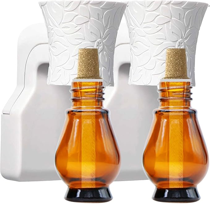 Blank Plug in Air Freshener Polarized Wall Plug Oil Diffuser for DIY Characteristic Home Scent from Natural Essential Oil, EO+Water, Fragrance Refill (2-Set White)