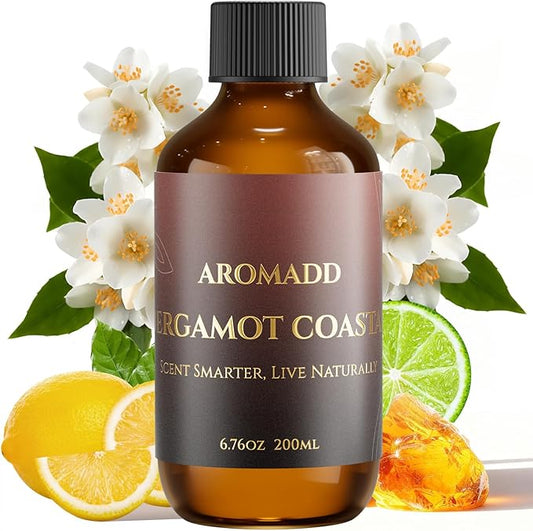Aromadd Bergamot Coastal Diffuser Oil Inspired by Luxury Hotel Scent 6.76 Fl Oz (200ml), Aroma Diffuser & Hotel Fragrance Diffuser Oil, Essential Oil Diffuser for Aromatherapy, Long-Lasting