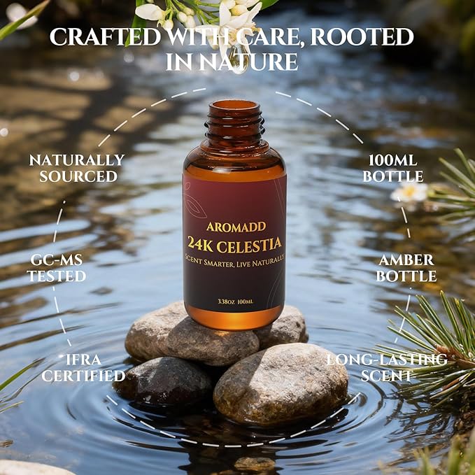 AROMADD AROMADD 24K Celestia Diffuser Oil Inspired by Luxury Hotel Scent 3.38 Fl Oz (100ml), Aroma Diffuser & Hotel Fragrance Diffuser Oil, Essential Oil Diffuser for Aromatherapy, Long-Lasting