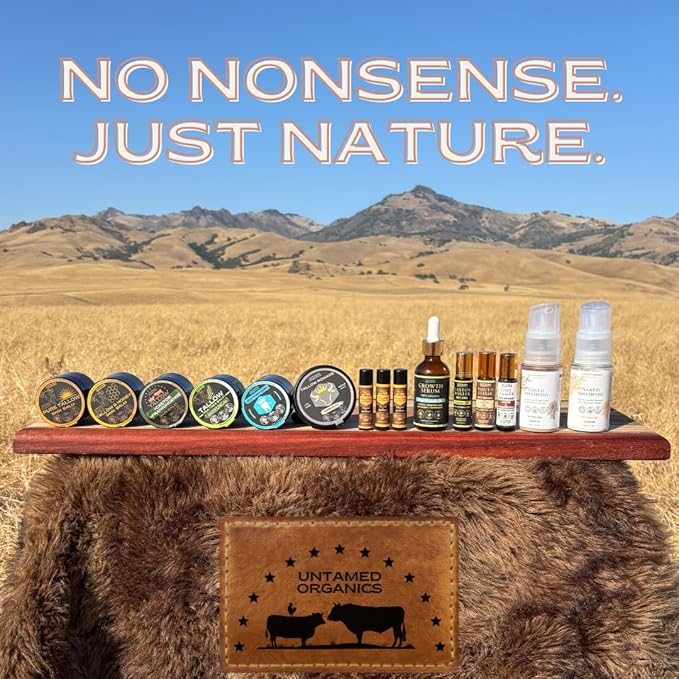 Untamed Organics Handmade Tallow, Castor Oil, and Frankincense Oil Skin Balm - 100% Grass-Fed Tallow for Skin Care - Face & Body Moisturizer for Sensitive Skin, Eczema All-Purpose Balm - 2 FL. oz.