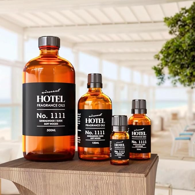 AirScent My Way Diffuser Oil No. 1111 Inspired by the 1 Hotel Miami Scent - Sandalwood Suede Soft Woods - Fragrance Oil for Ultrasonic and Waterless Diffusers and Crafting - 120 mL, 4 fl oz Bottle