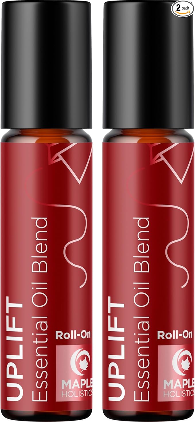 Uplift Essential Oil Roll On - Aromatherapy Essential Oil Roller with Lavender and Citrus Calming Essential Oils - Happy and Relaxing Essential Oil Blend with Orange Lemon & Grapefruit (2 Pack)