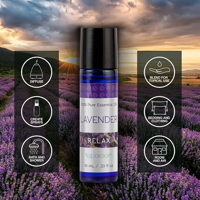 SpaRoom Aromatherapy 100% Pure Essential Oils for Diffusers and Air Freshners, Relax Lavender, 10 mL
