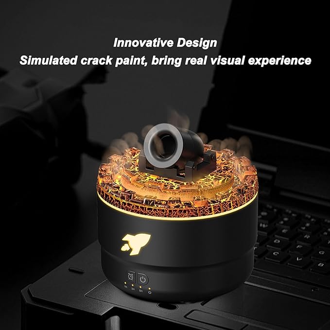 Cannon Humidifiers with Timer for Bedroom, Cannon Aromatherapy Humidifier Diffuser, Essential Oil Aromatherapy Machine with Colorful LED Lights, Small Home Desktop (Black)