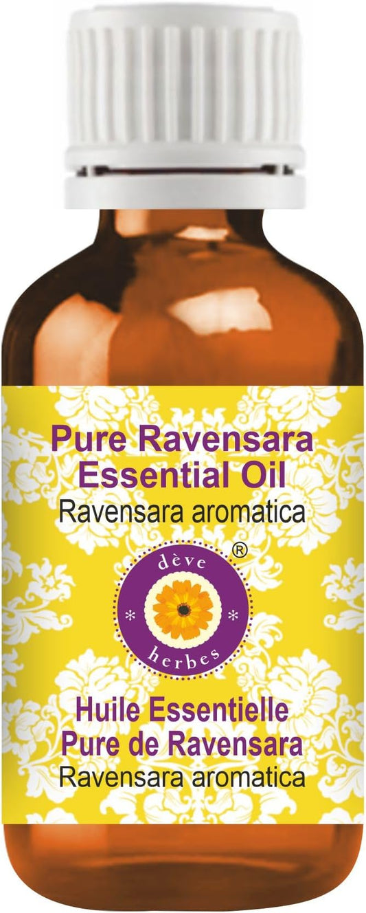 Deve Herbes Pure Ravensara Essential Oil (Ravensara aromatica) Steam Distilled 100ml (3.38 oz)