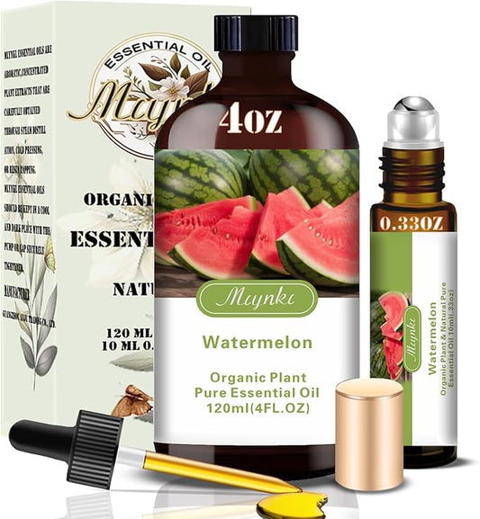 Watermelon Essential Oil – MLYNKL Watermelon Oils 4.33 fl oz for Diffusers, Humidifiers, Massage, DIY Candles, Soap, Cleaning, Home, Yoga, Office, Gifts - 130 ml