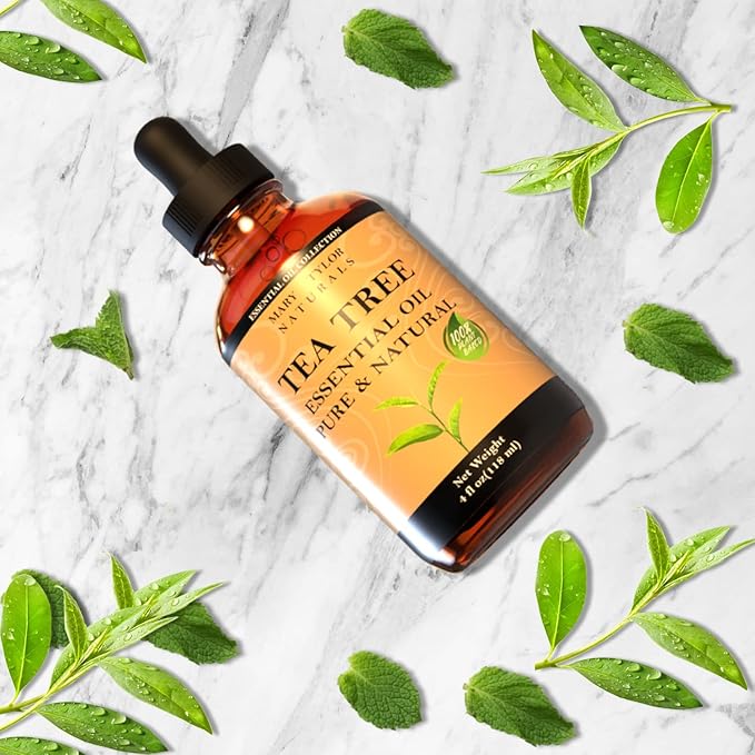 Tea Tree Essential Oil (4 oz) Premium Therapeutic Grade, 100% Pure and Natural, Perfect for Aromatherapy, Diffuser, DIY by Mary Tylor Naturals