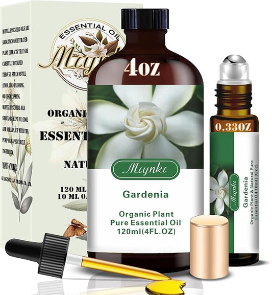 Gardenia Essential Oil – MLYNKL Gardenia Oils 4.33 fl oz for Diffusers, Humidifiers, Massage, DIY Candles, Soap, Cleaning, Home, Yoga, Office, Gifts - 130 ml