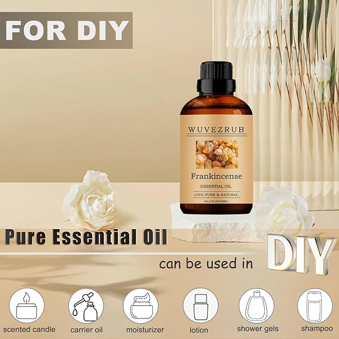 Frankincense Essential Oils 60ML, 100% Pure and Natural Essential Oil for Aromatherapy Diffuser - 2 Fl Oz/Frankincense