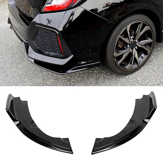 SCITOO Matte Black Rear Bumper Lower Side Lip uard Canards Diffuser Splitter Apron Valence Body Kit with 2016-2019 for Honda Civic Sedan Chin Exterior Diffuser