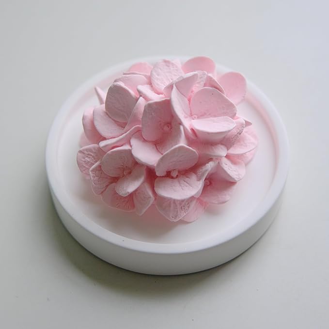Essential Oil Passive Flower Diffuser -Non-Electric Peony Flower Porcelain Aromatherapy Diffusers for Small Mini Room, Desk Decorative, Bathroom (Pink, Hydrangea)