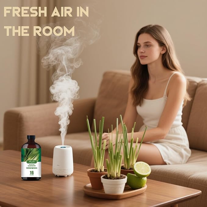 Lemongrass Essential Oil – MLYNKL Lemongrass Oils 16.33 fl oz for Diffusers, Humidifiers, Massage, DIY Candles, Soap, Cleaning, Home, Yoga, Office, Gifts - 490 ml