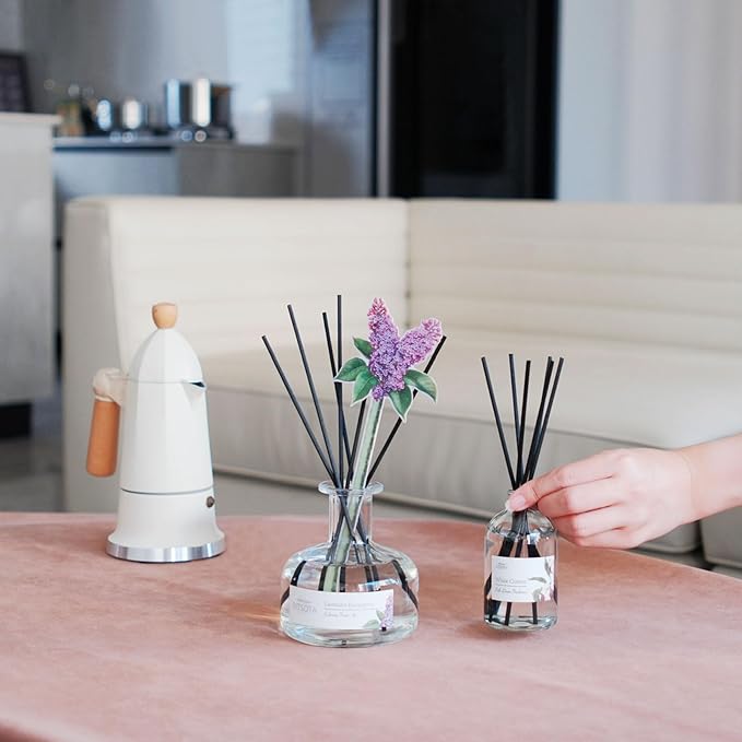 Reed Diffuser Set for Bathroom & Home, Long Lasting Essential Oil Aroma, Glass Bottle Home Fragrance with Sticks, Ideal Gift for Woman, 3.52oz (100ml) (Vanilla Cream)