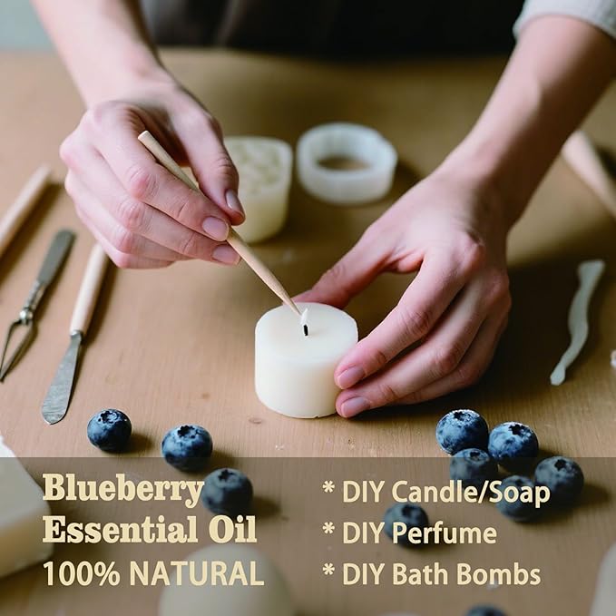 Blueberry Essential Oil – MLYNKL Blueberry Oils 4.33 fl oz for Diffusers, Humidifiers, Massage, DIY Candles, Soap, Cleaning, Home, Yoga, Office, Gifts - 130 ml