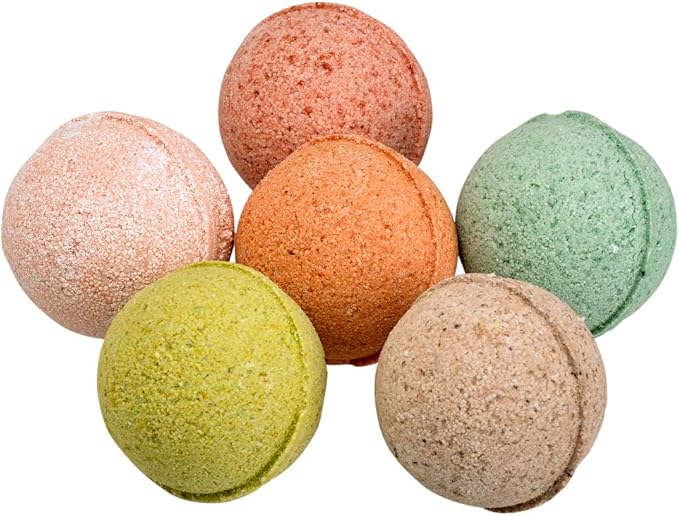 Fabulous Frannie Bath Bomb Wellness Gift Set Pure Essential Oil, Coconut Oil, Witch Hazel, Fizzies to Moisturize Skin 2.5oz (Pack of 6)