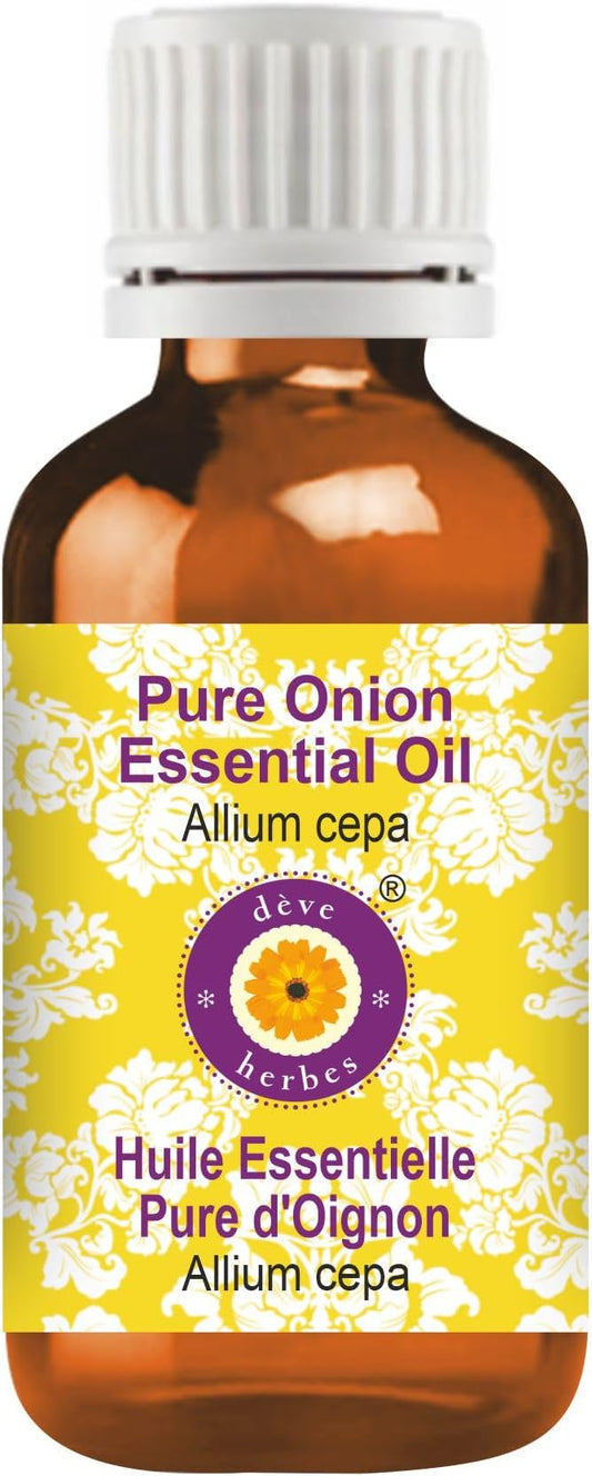 Deve Herbes Pure Onion Essential Oil (Allium cepa) Steam Distilled 50ml (1.69 oz)