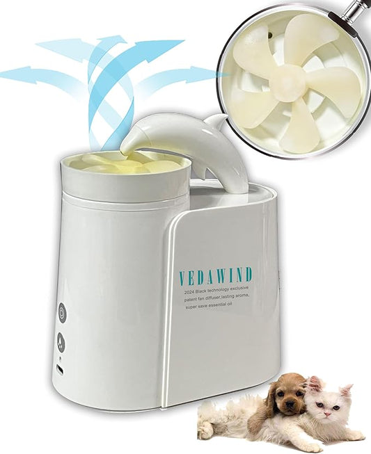 Essential Oil Diffuser | HDPE Tech Dry-Fan Aroma Diffusion for Home Bedroom, Bathroom, Scent Aromatherapy Machine, No Spray Mist, No Clogs, No Heat, Scent Waterless Air Diffuser