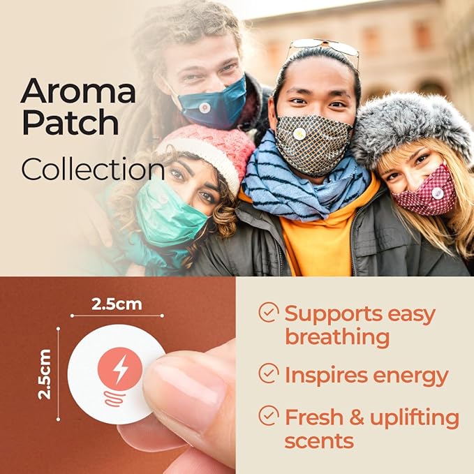 Gya Labs Combo Pack Aroma Mask Patches - Essential Oil Scented Mask Stickers for Face Masks & Pillows, Infused with Essential Oils (5 Packs, 60 Stickers)