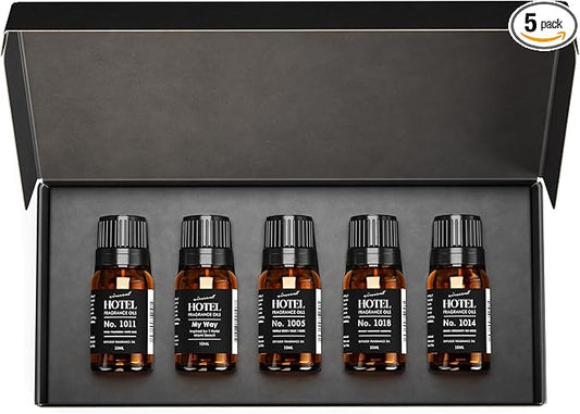 AirScent Hotel Diffuser Oil Gift Set - Seaside Hotel Scents - 10 mL, 0.34 fl oz Fragrance Oil for Aromatherapy Diffusers - Scents Inspired by My Way 1 Hotel and Other 5-Star Hotel Seaside Blends