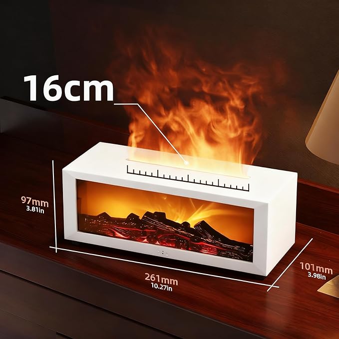 Fireplace Aroma Essential Oil Diffuser, 150ml Ultrasonic Humidifier, Scent Aroma Diffuser with Remote Control & Timer for Home, Bedroom, Office, Yoga
