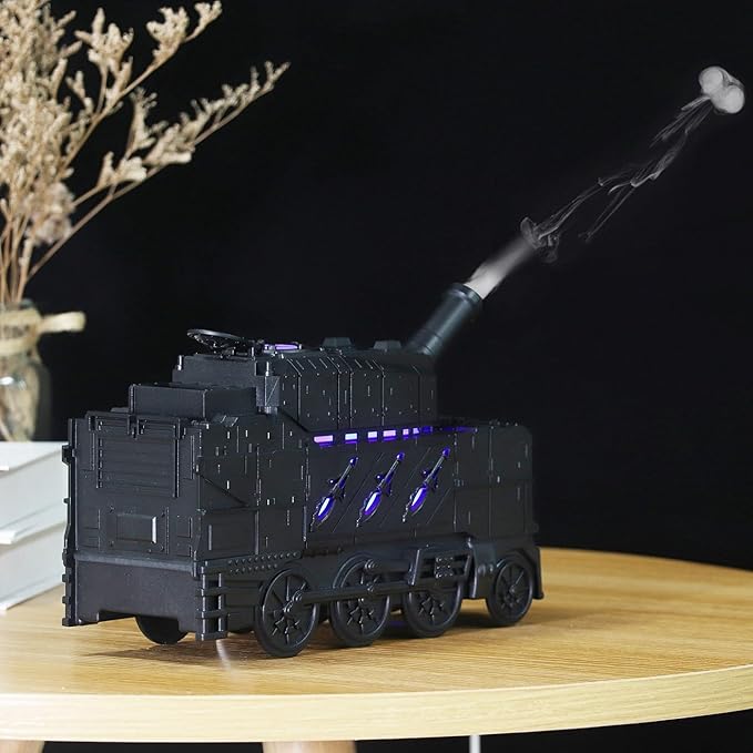 300ml Train Humidifier Aroma Diffuser Christmas Essential Oil Diffuser Vintage steam Dual Mist Modes Cool Mist Air Desktop(Black)