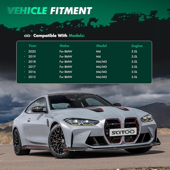 SCITOO Matte Black Front Lip Spoiler Body Kit Compatible with 2015-2020 for BMW F80 M3 and F82/F83 M4 Front Bumper Lip Splitter Chin Exterior Diffuser