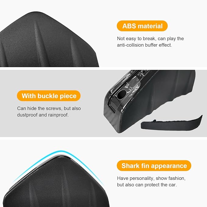 Augeny 4PCS Car Rear Lower Bumper Wing Lip Diffuser, Anti-Crash Auto Shark Fin Spoiler Protector with Mounting Screws, Universal Rear Bumper Lip Diffuser Kit for Car SUV Truck (Black)