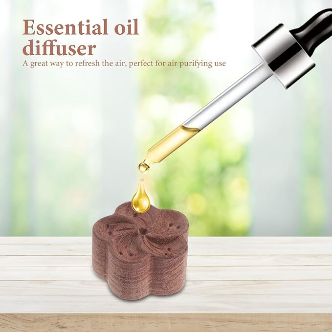 Beaupretty Essential Oil Wooden Diffuser Plumeria Scent Aromatherapy Diffusing Adornment Home and Car Use Lightweight Natural Wood