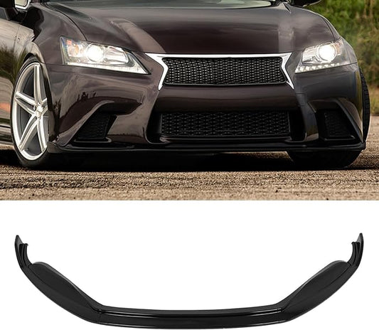 SCITOO 3PCS Front Bumper Lip Compatible for 2013-2015 for Lexus for GS-Series Base Front Lip Spoiler Glossy Black (PP) Plastic Air Dam