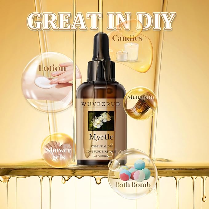 Myrtle Essential Oil 120ML - 100% Pure and Natural Oils for Aromatherapy Diffuser - 4 Fl Oz/Myrtle