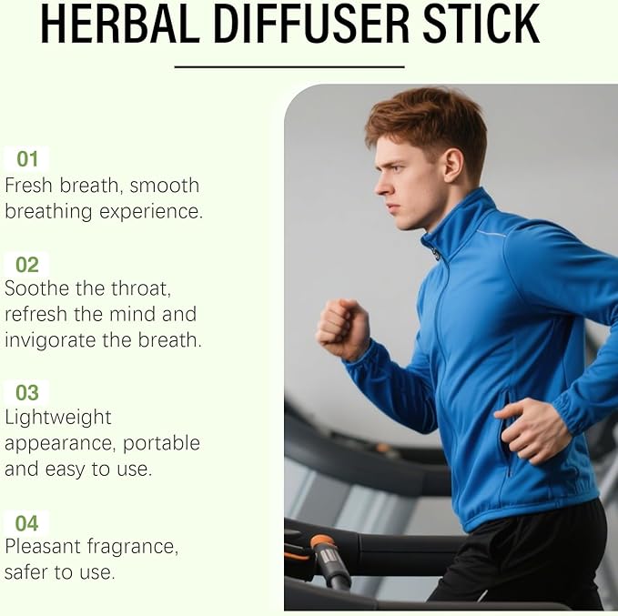 Mullein Herbal Diffuser Stick, Non-Electric Pocket-Sized Quit Smoking Inhaler, Natural Fresh Scent for Calm, 600 Uses