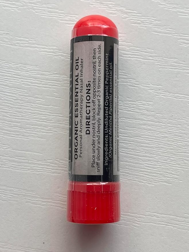 SniffElixir Nasal Stick Inhaler, Vapor Inhaler, Nasal Inhaler Stick, Peppermint Essential Oil Inhaler for Cooling Relief, Head Comfort & Travel Support, Organic Peppermint Oil