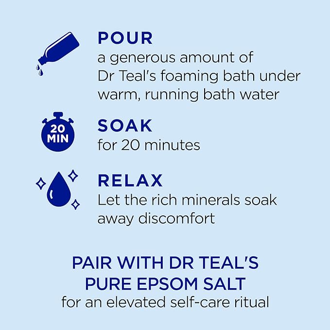 Dr Teal's Foaming Bath with Pure Epsom Salt, Vitamin C & Sleep Blend, 34 fl oz (Pack of 2)