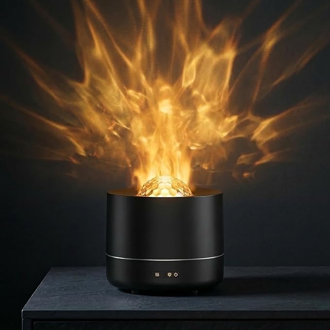 Small Humidifiers for Bedroom,Ultrasonic Cool Mist Humidifier, Water Ripple Projection Aroma Diffuser,Easy to Fill and Clean,Auto Shut-off for Safety,Desktop Humidifier for Bedroom Home Baby Plants