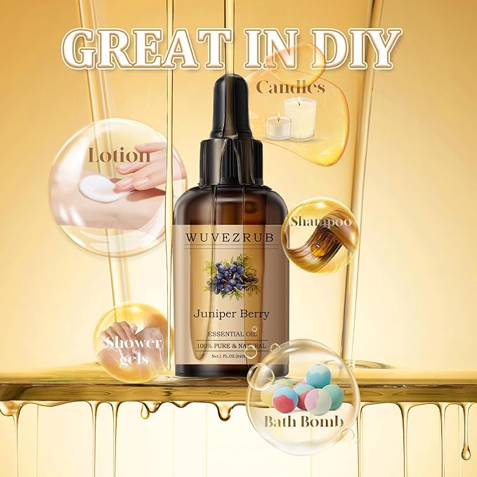 Juniper Berry Essential Oil 120ML - 100% Pure and Natural Oils for Aromatherapy Diffuser - 4 Fl Oz/Juniper Berry