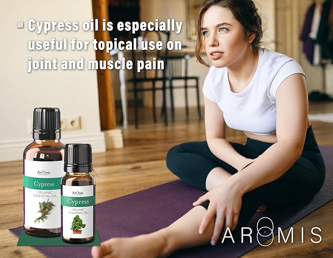 ArOmis Cypress Essential Oil - 100% Pure Therapeutic Grade - Undiluted, Premium Oil - 150 Micron Filtered, Perfect for Aromatherapy Diffusers (10ml / .34 fl oz)
