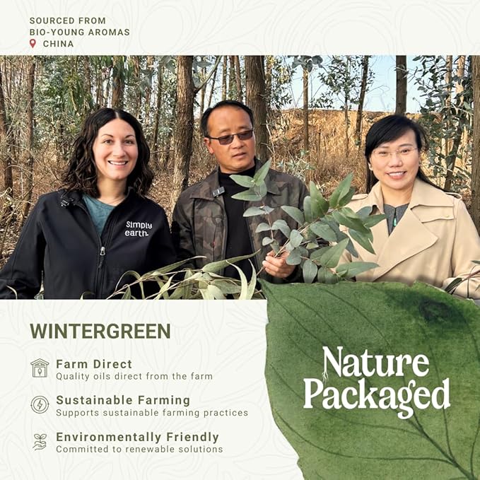 Wintergreen Essential Oil - Direct from Bio-Young Aromas China - Steam Distilled - Aceite de Gaulteria for Aromatherapy, Massage, Diffuser, DIY Candle and Soap Making - 22lbs