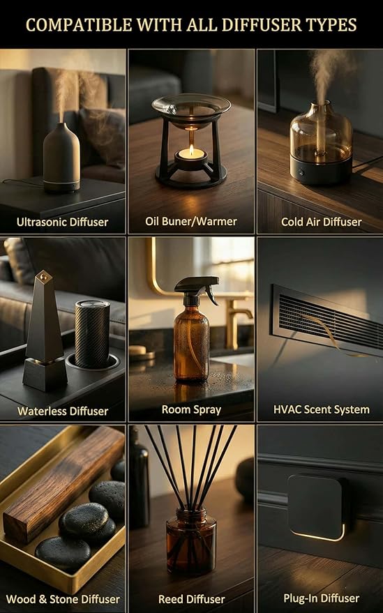 Hotel Diffuser Oil Inspired by Four Seasons Hotel – Fragrance & Essential Oil Blend for Waterless & Cold Air Diffusers – Citrus, Rose, Cedar – Long-Lasting Aroma – Aromatherapy – 4 Fl Oz Glass Bottle