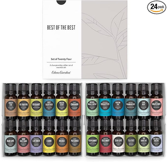 Edens Garden Essential Oils & Blends Best of the Best 24 Set – 100% Pure Therapeutic Grade Aromatherapy Oil For Diffuser, Humidifier & Home Care – No Fragrance Oil, Undiluted & Natural, 10 ml/ 24 Pack