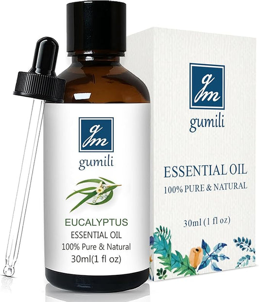 GM Gumili Eucalyptus Essential Oil 1 Oz, 100% Pure Natural Eucalyptus Oil, Aromatherapy Essential Oils for Diffuser, Spray, Skin, DIY Body Oils Blends