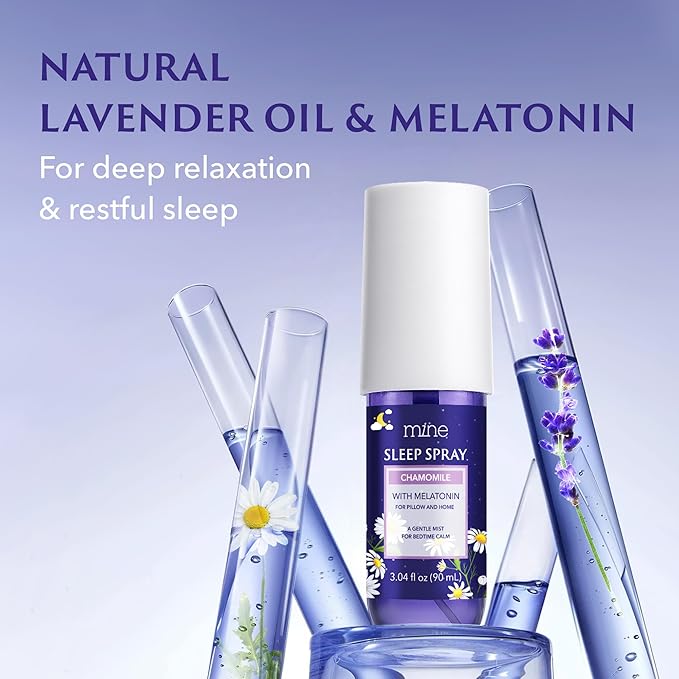 Chamomile Inspired Sleep Spray with Melatonin - Relaxing Gifts for Teen Girls and Women – Natural Pillow Mist for Sleep, Lavender & Cedarwood Blend, Gifts for Mom