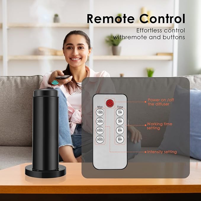 Waterless Scent Essential Oil Diffuser for Hotel,Whole House,Large Room, Office，Home，200ML Large Capacity, Covering 1500 Square feet (Black) (Large-200) (L)