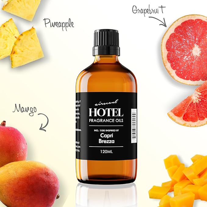 AirScent Capri Brezza Diffuser Oil No. 1100 - Volcano-Inspired Premium Fragrance Oil for Ultrasonic and Waterless Diffusers and Crafting - 30 ml, 1 fl oz Glass Bottle with Dropper