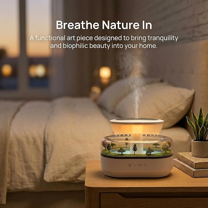 Raindrop 250ML Essential Oil Diffuser Aromatherapy Humidifier - Large Opening Tank, Natural White Noise, Colorful Lights, Fine Atomization, Quiet Operation for Bedroom/Living Room/Office