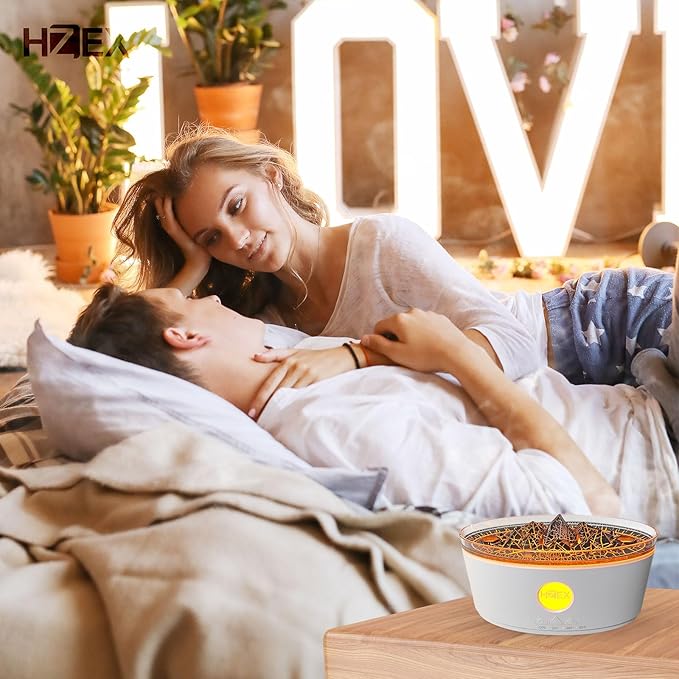 HZEX 2-in-1 300ml Ultrasonic Essential Oil Diffuser Humidifier, Lava Rock Design, w/Auto Safety-Shutoff, Remote Control, LED Lights, Quiet Long-Lasting Scent Diffuser for Bedroom Home Nursery Office