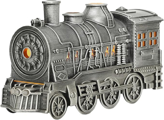 Retro Train Essential Oil Diffuser Humidifier 300ML - Steam Engine Cool Mist Humidifier with Dual Mist Modes & Auto Shut-Off, Quiet Aromatherapy Diffuser with Night Light for Home Office Decor