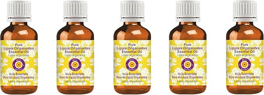 Deve Herbes Pure Lippia Origanoides Essential Oil (Lippia origanoides) Steam Distilled (Pack of Five) 100ml X 5 (16.9 oz)