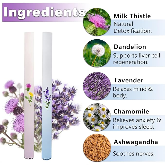 2 PCS Herbal Diffuser Pen Quit Smoking,Mullein Diffuser Pen with Mint and Thyme for Lung Cleansing, Freshens Breath & Quitting Bad Habit - Up to 600 Uses