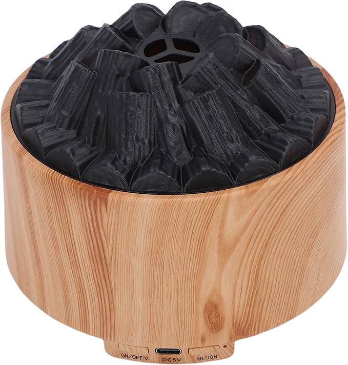 Rengue Essential Oil Diffuser, ABS Mini Humidifier with Mystical/Fantasy Effect, Dual Mist Modes 300ml for Home Office Bedroom (Light Wood Grain)