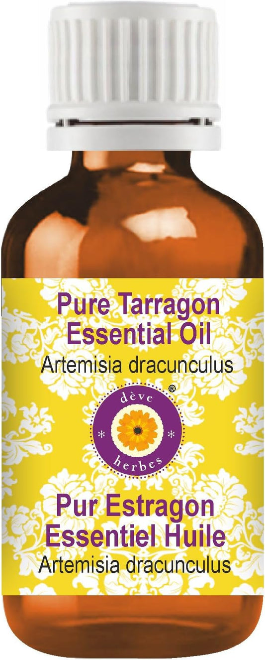 dève herbes Tarragon Essential Oil (Artemisia Dracunculus) Pure | Non-Sticky | Non-Greasy | Lightweight | Men & Women | All Skin Types | Steam Distilled 15ml (0.5 oz)